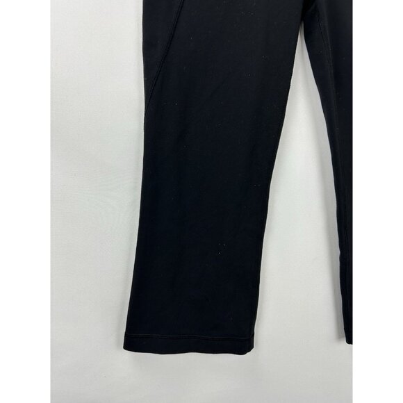 Lululemon Women’s 8 Gather & Crow Crop Pull-On Luon Athletic Panst Black Yellow - Picture 12 of 13